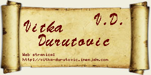 Vitka Durutović vizit kartica